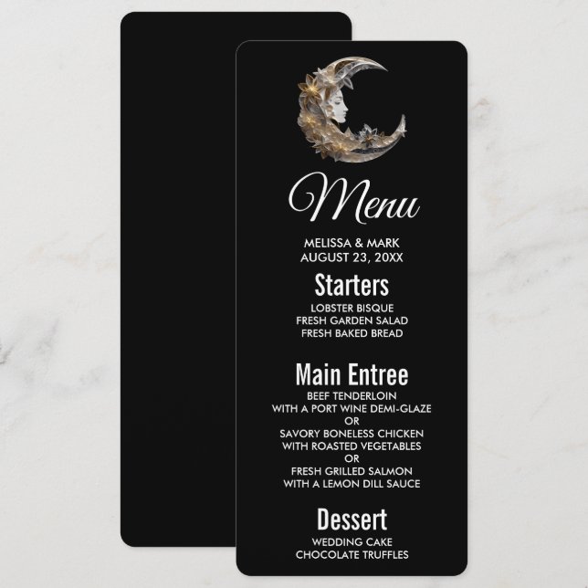 Invitación Bonita cara en la luna (Anverso / Reverso)