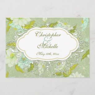 Invitación bonita de la boda de la flor del