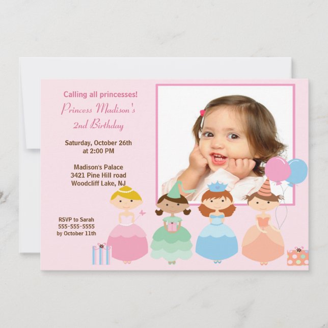 Invitación bonita de la fiesta de cumpleaños de (Anverso)