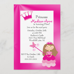 Invitación bonita de la fiesta de la princesa