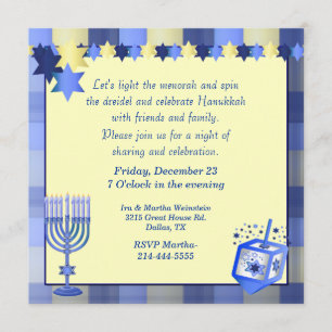 Invitación bonita del fiesta de Jánuca