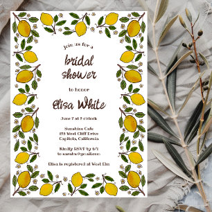 Invitación Bonita DUCHA BRIDAL Summer PERSONALIZADO Lemons