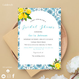 Invitación Bonita ducha de azulejos italianos y de novia lima