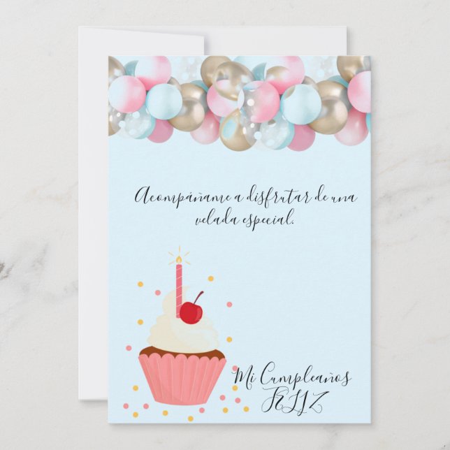 Invitación bonita Invitation de festejo (Anverso)