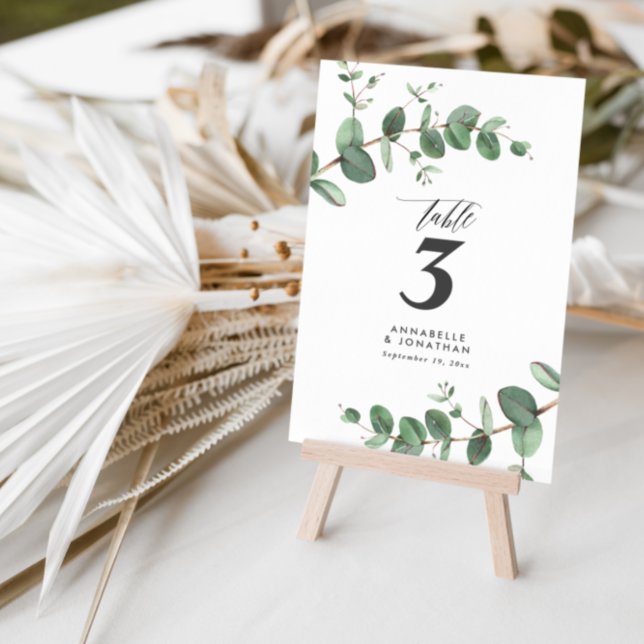 Invitación Bonita mesa elegante de boda de follaje de eucalip (Subido por el creador)