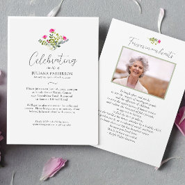 Invitación Bonito acuarela: Celebración de la vida con flores
