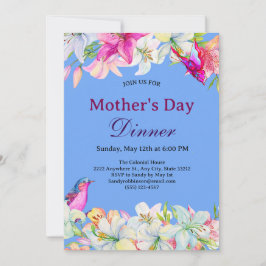 Invitación Bonito acuarela Floral White Mother's Day Dinner