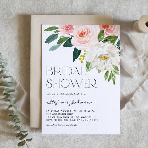 Invitación Bonito acuarela Flores Jardín Ducha Bridal