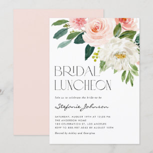 Invitación Bonito Acuarela Flores Jardín Noche Luncheon