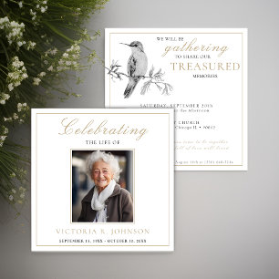 Invitación Bonito acuarela Hummingbird Celebración de la Vida
