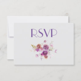 Invitación Bonito acuarela Purple Floral RSVP