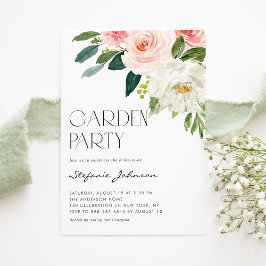 Invitación Bonito acuarela Rubor Flores Fiesta Jardín