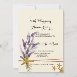 Invitación bonito Aniversario del Boda de estrella simple