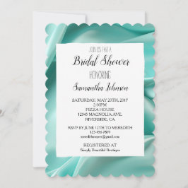Invitación Bonito Aqua Mint Faux Satin Bridal Shower