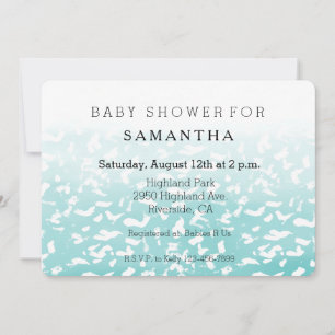 Invitación Bonito Aqua White Ombre Animal Imprimir ducha para