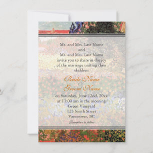 Invitación Bonito arte vintage Boda en el jardín