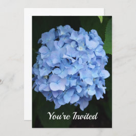Invitación Bonito Azul Hydrangea Foto Floral Cumpleaños