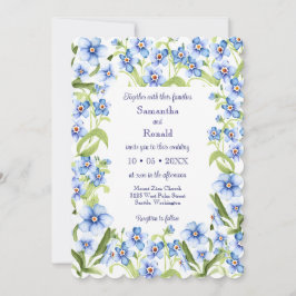 Invitación Bonito Azul Olvídame No Boda de acuarela