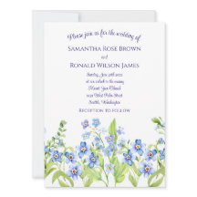 Bonito Azul Olvídame No Boda de acuarela