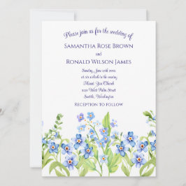 Invitación Bonito Azul Olvídame No Boda de acuarela