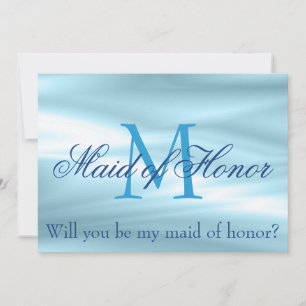 Invitación Bonito azul Serás mi criada de honor Propuesta