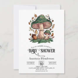 Invitación Bonito Baby Shower de hongos místicos