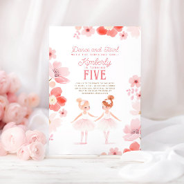 Invitación Bonito Ballerinas Ballet Fiesta de Cumpleaños Flor