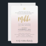 Invitación BONITO Bat Mitzvah oro pálido elegante guión dorad<br><div class="desc">por kat massard >> WWW.SIMPLYSWEETPAPERIE.COM << Un diseño elegante y sencillo para su hija Bat Mitzvah Ama el diseño, pero me gustaría ver algunos cambios - otro esquema de color, producto, agregar una foto o adaptado para una ocasión diferente - no hay preocupaciones simplemente contáctenme, kat@simplysweetPAPERIE.com - ¡estoy feliz de...</div>
