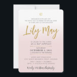 Invitación BONITO Bat Mitzvah oro pálido elegante guión dorad<br><div class="desc">por kat massard >> WWW.SIMPLYSWEETPAPERIE.COM << Un diseño elegante y sencillo para su hija Bat Mitzvah Ama el diseño, pero me gustaría ver algunos cambios - otro esquema de color, producto, agregar una foto o adaptado para una ocasión diferente - no hay preocupaciones simplemente contáctenme, kat@simplysweetPAPERIE.com - ¡estoy feliz de...</div>