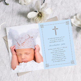 Invitación Bonito bautismo fotográfico cruzado/invitación a l