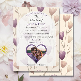 Invitación Bonito Boda Botánico Flor silvestre morada