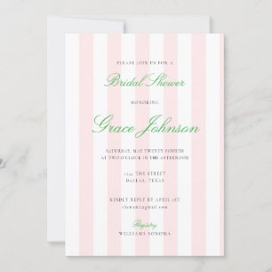 Invitación Bonito Boda de banda rosa y blanca ducha de novia