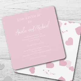 Invitación Bonito Boda de Confetti de corazón de amor rosado