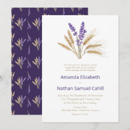 Invitación Bonito Boda de Lavanda y Trigo