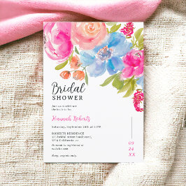 Invitación Bonito bohemia floral acuática ducha de novia