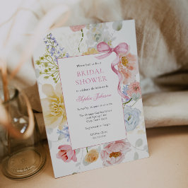 Invitación Bonito Bow Wildflower Bridal Shower