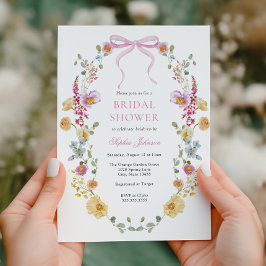 Invitación Bonito Bow Wildflower Bridal Shower