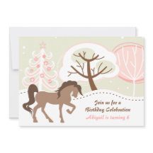 Bonito Brown Horse Pink Winthday