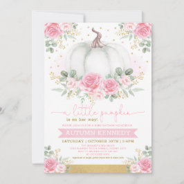 Invitación Bonito Calabaza Acuarela Flora Rosa Baby Shower