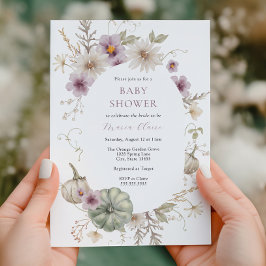 Invitación Bonito Calabaza Morada Ducha de Novias