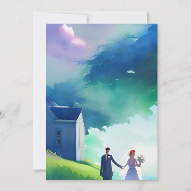 Invitación Bonito casual de diseño de acuarela de malla al ai (Anverso)