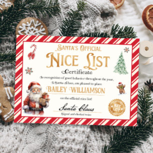 Invitación Bonito certificado de Santa Aprobado dos veces