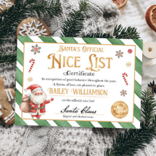 Invitación Bonito certificado de Santa Aprobado dos veces