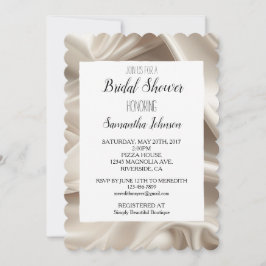 Invitación Bonito Champagne Gold Faux Satin Bridal Shower