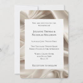 Invitación Bonito Champán Oro Faux Satin Boda