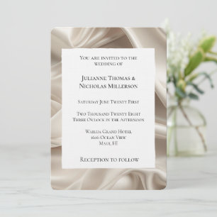 Invitación Bonito Champán Oro Faux Satin Boda