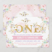 Bonito Chica Animales Woodland Primer Fiesta de cu