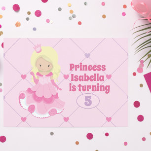 Invitación Bonito Chica Niños Fiesta de Cumpleaños Rosa