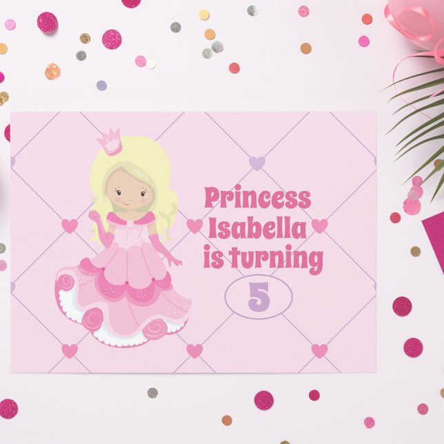 Invitación Bonito Chica Niños Fiesta de Cumpleaños Rosa (Subido por el creador)