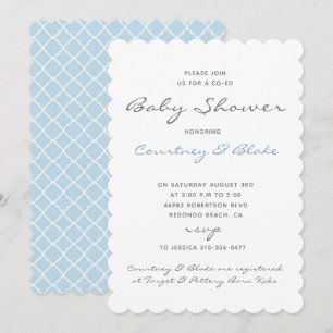 Invitación Bonito Co-Ed Baby Invitation Blue